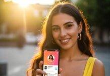 Dating App Bio Anxiety: Conquer Your Profile Fears and Find Love holding phone with dating app profile