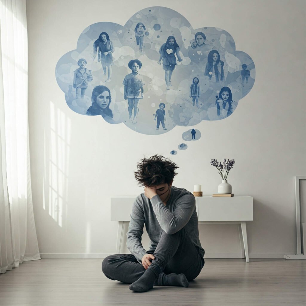 Man thinking, past relationships.
