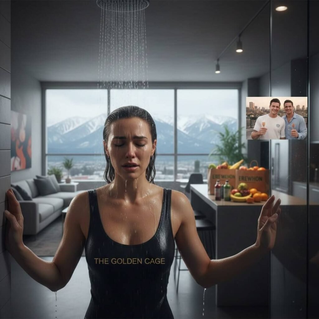 Woman crying in shower, reflecting on a "golden cage" relationship.