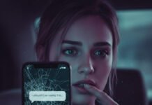 The Taboo Side of Attraction No One Admits A woman bites her lip, a wedding ring glints, and a cracked phone screen shows an unsent text.