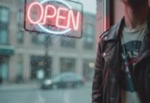 Signs Your Sexual Chemistry Is Real — Not Lust Rainy window, jacket, coffee, neon sign.