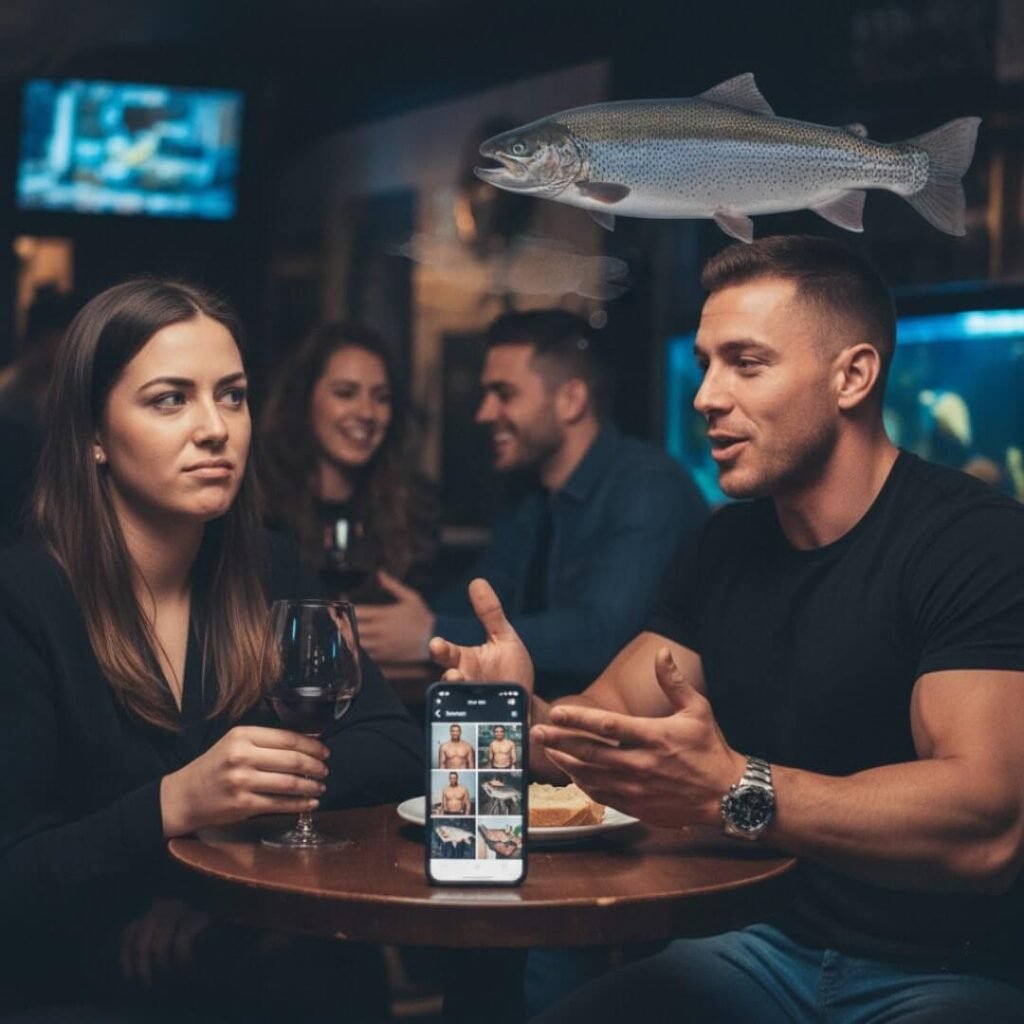 Bad date with "alpha" guy and ghostly large fish.