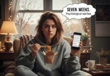 Why “The Talking Stage” Is More Confusing Than Dating Woman eating noodles, looking at phone.